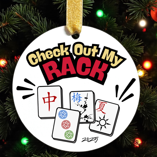 Check Out My Rack” Ornament | Mahjong Humor Holiday Keepsake