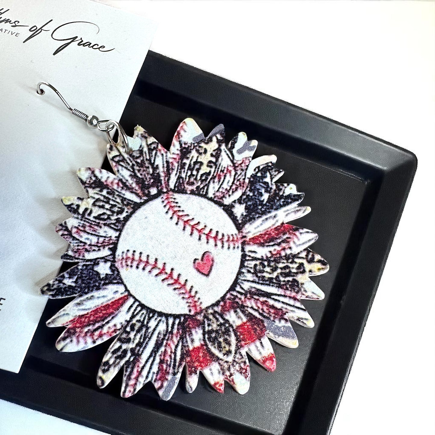 Swing for Style: Unique American Baseball Dangle Earrings!