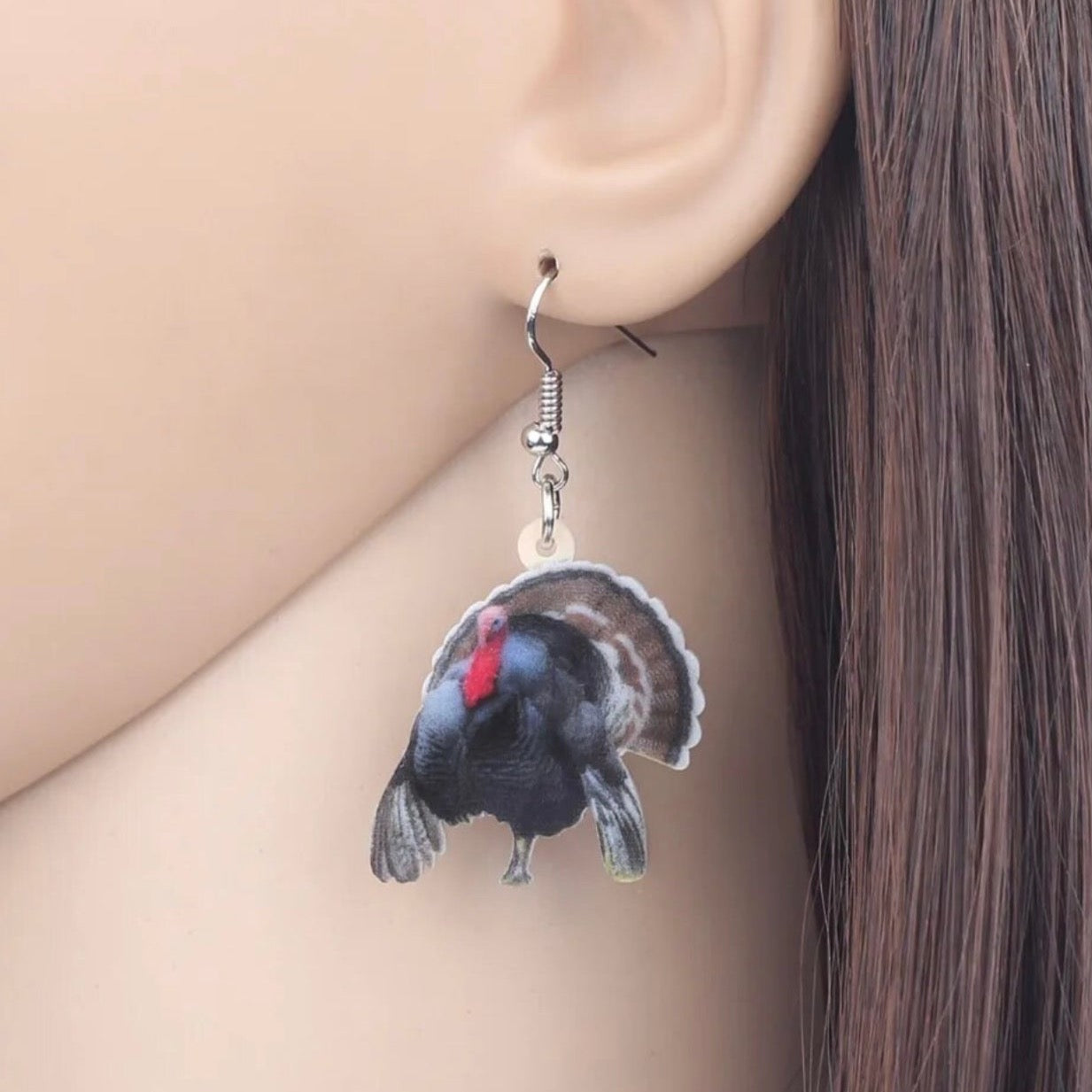 Turkey Earrings - Thanksgiving Earrings, Thanksgiving Accessories, Turkey Trot, Thanksgiving Turkey Earrings - Rhythms of Grace Creative