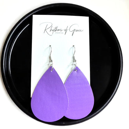 Teardrop Bliss: Colorful Faux Leather Dangle Earrings for Every Occasion