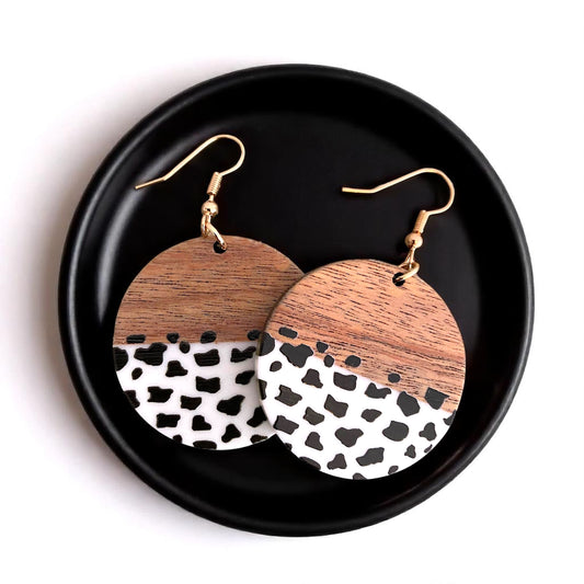Boho Chic Cowprint Earrings - Unleash Your Wild Side!