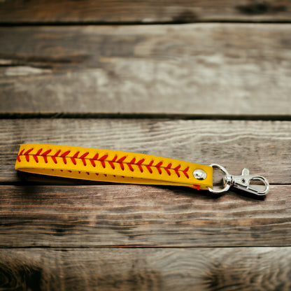 Stylish Yellow or White Leather Strap Key Chain – Handcrafted for Durability and Elegance