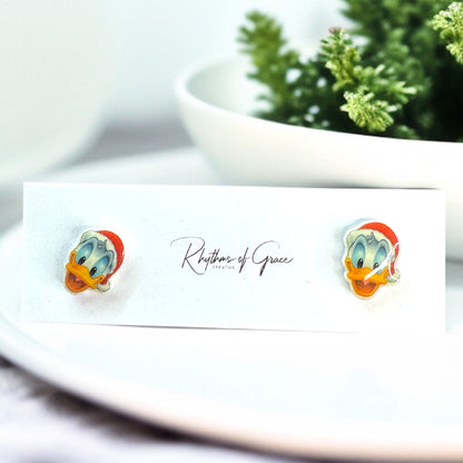 Festive Fun: Christmas Cartoon Ears Stud Earrings - Perfect for Holiday Cheer!