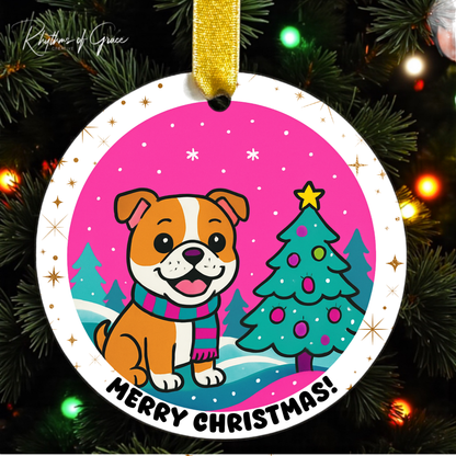 Merry & Bright Pet Ornament Collection – Choose From 8 Dog Breeds | Cute Custom Holiday Ornament for Pet Lovers