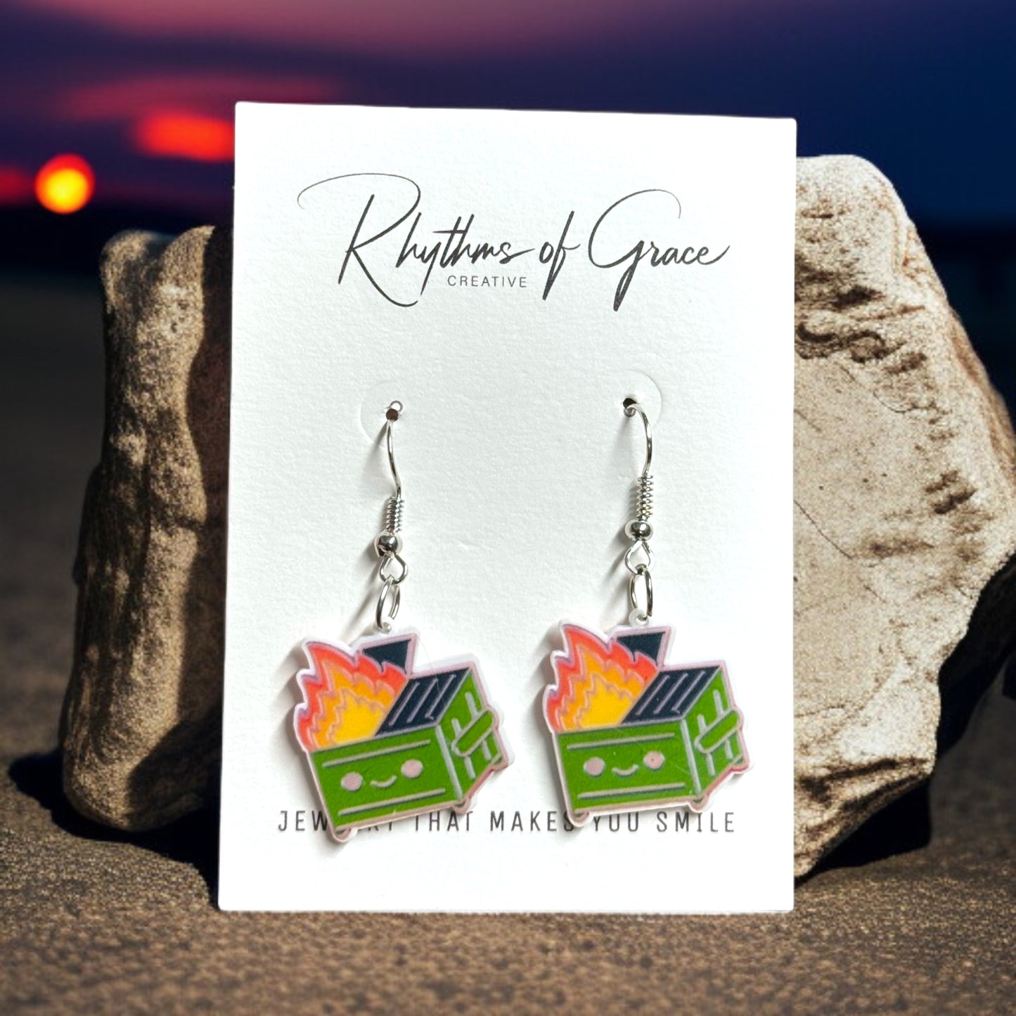 Hot Mess Express: Dumpster Fire Earrings to Spark Up Your Style!