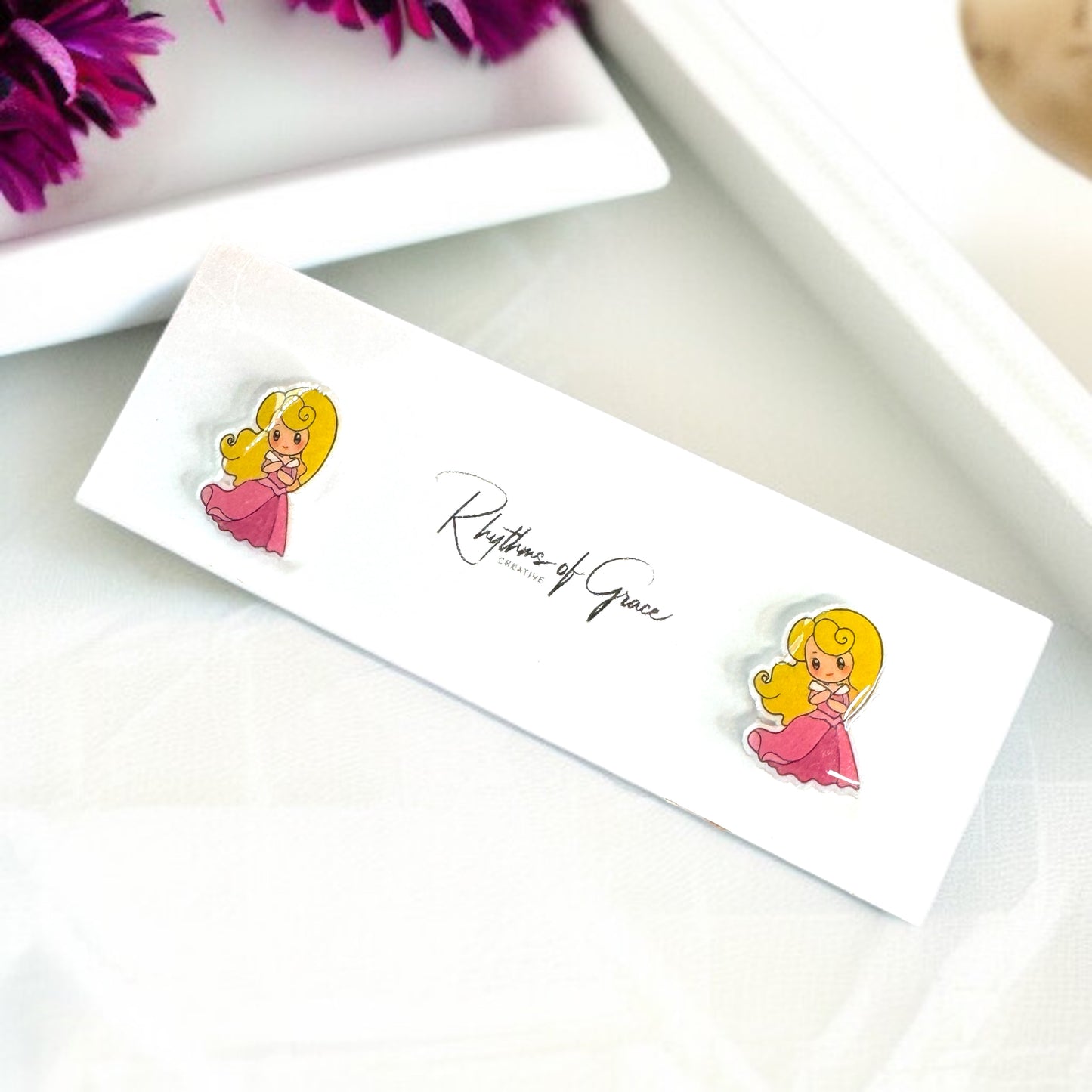 Enchanting Cartoon Princess Stud Earrings - Sparkle Like Royalty! 👑