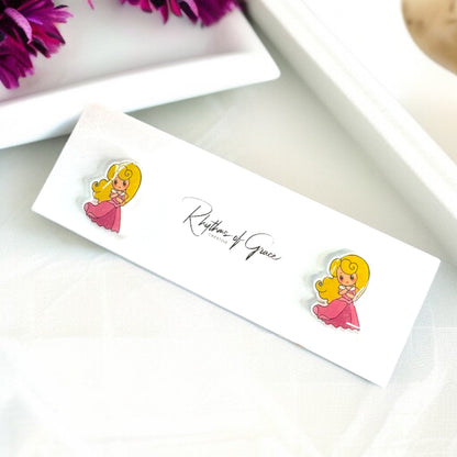Enchanting Cartoon Princess Stud Earrings - Sparkle Like Royalty! 👑
