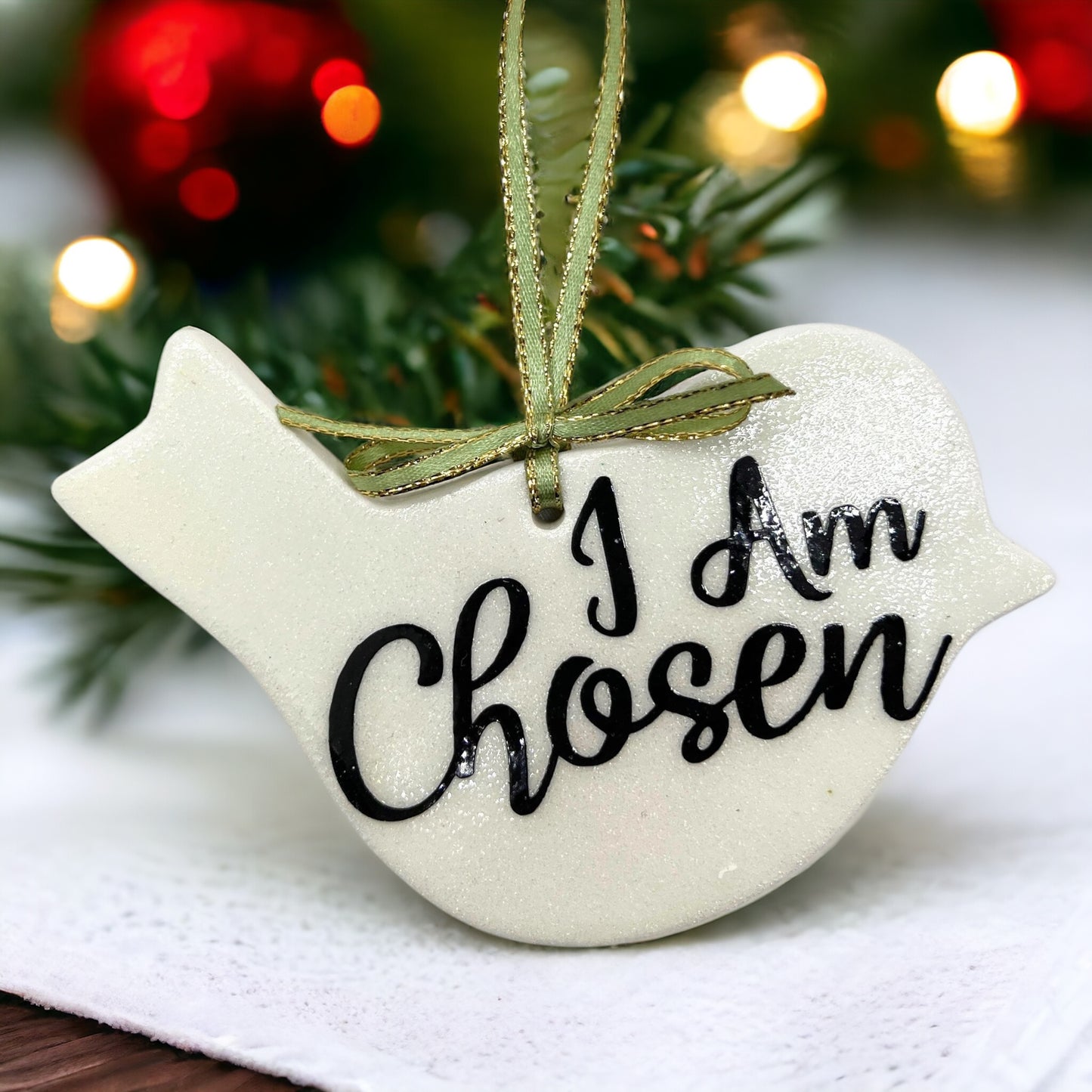 "I Am Chosen" Baptism Ornament – Celebrate Faith & Milestones with a Touch of Grace!
