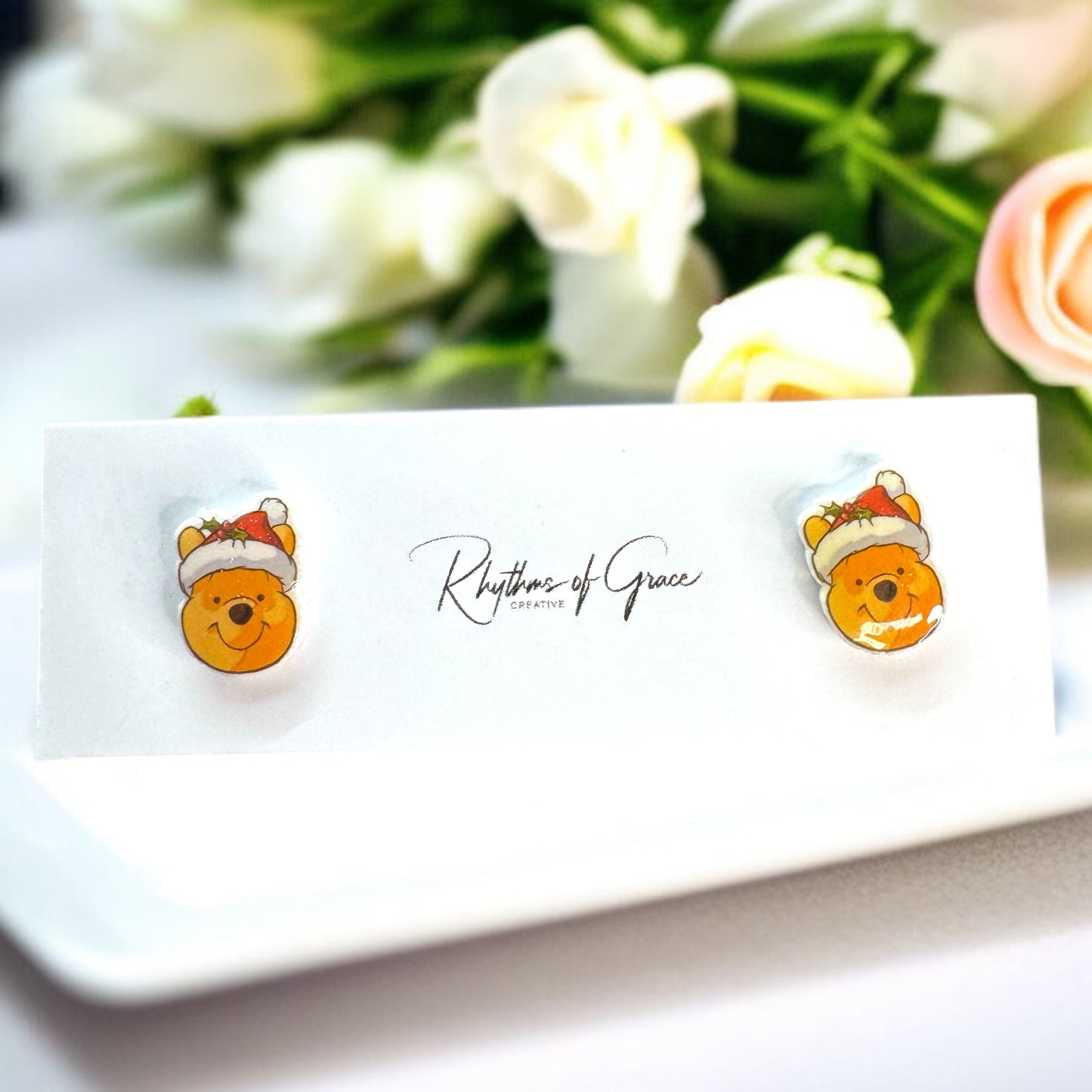 Festive Fun: Christmas Cartoon Ears Stud Earrings - Perfect for Holiday Cheer!