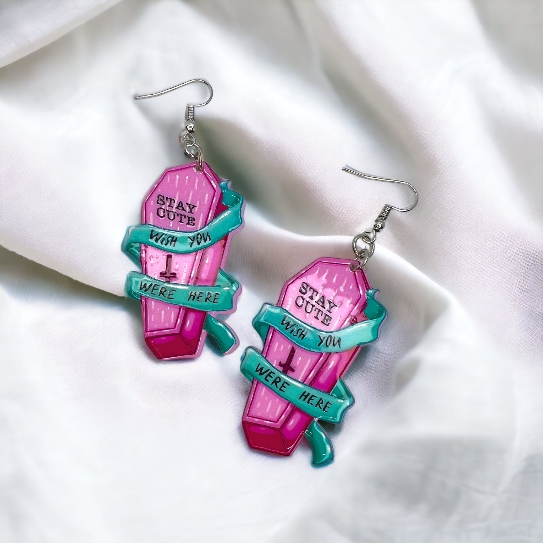Tombstone Earrings - Halloween Earrings, Coffin Earrings, Halloween Accessories, Halloween Earrings, Undertaker Earrings, Halloween Accessories - Rhythms of Grace Creative