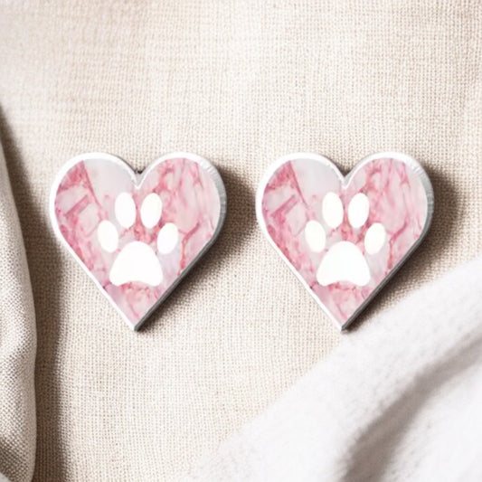 Paw-Heart Stud Earrings: A Purrfect Blend of Love and Whimsy!