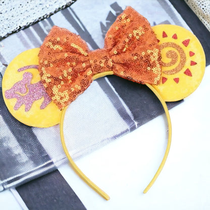 Stunning Lion King Inspired Mouse Ears with 5" Sequin Bow - NEW!