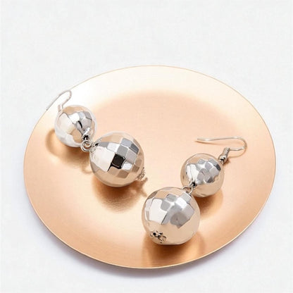 Drop It Like It’s Disco – Silver Ball Party Earrings - Rhythms of Grace Creative