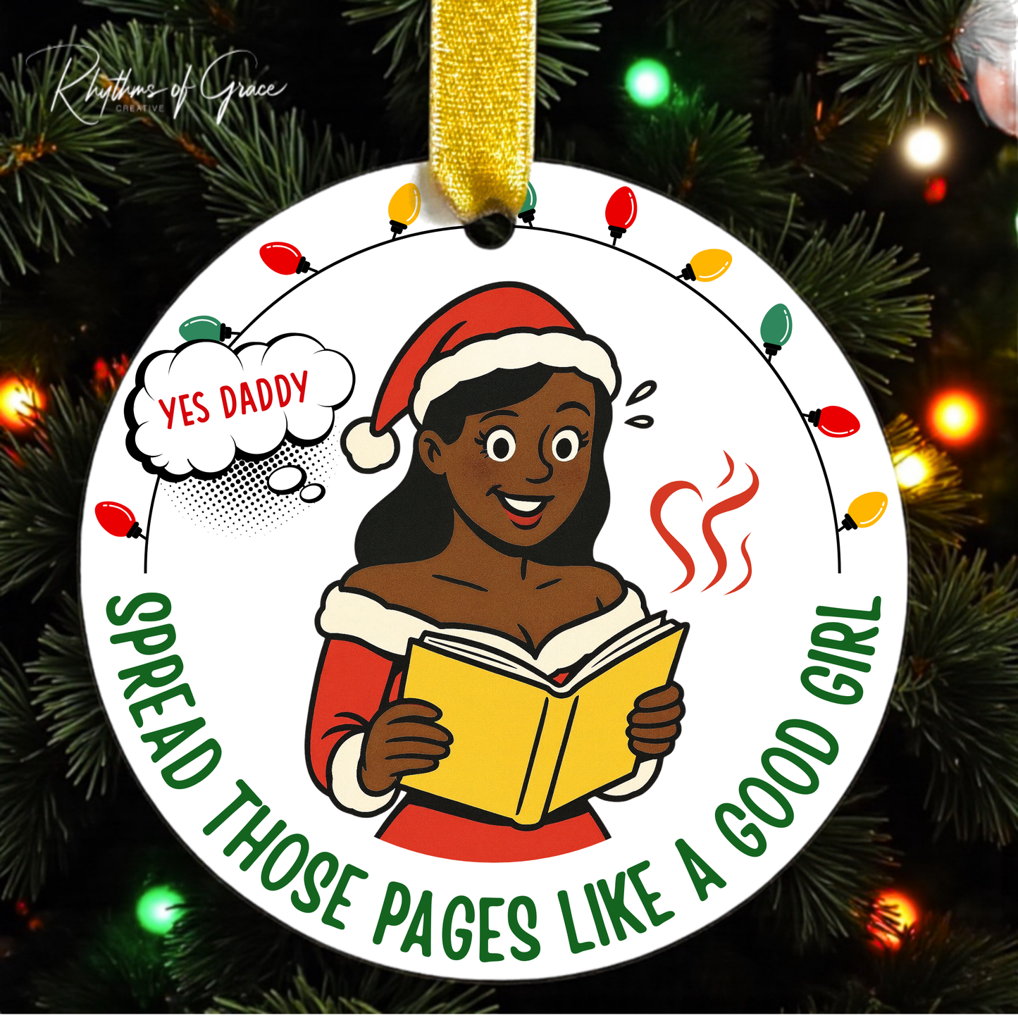 Smut Book Club Christmas Ornament – Cheeky Romance Reader Gift | 5 Styles + Personalization