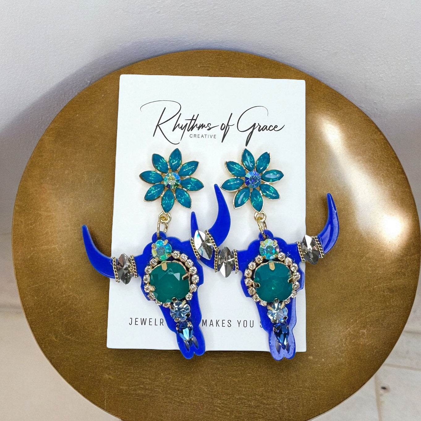 Stunning Western Inspired Rhinestone Dangle Earrings - Boho Jewelry Statement Piece
