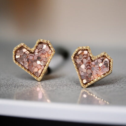 Love at First Sparkle: Dazzling Pink Heart Earrings!