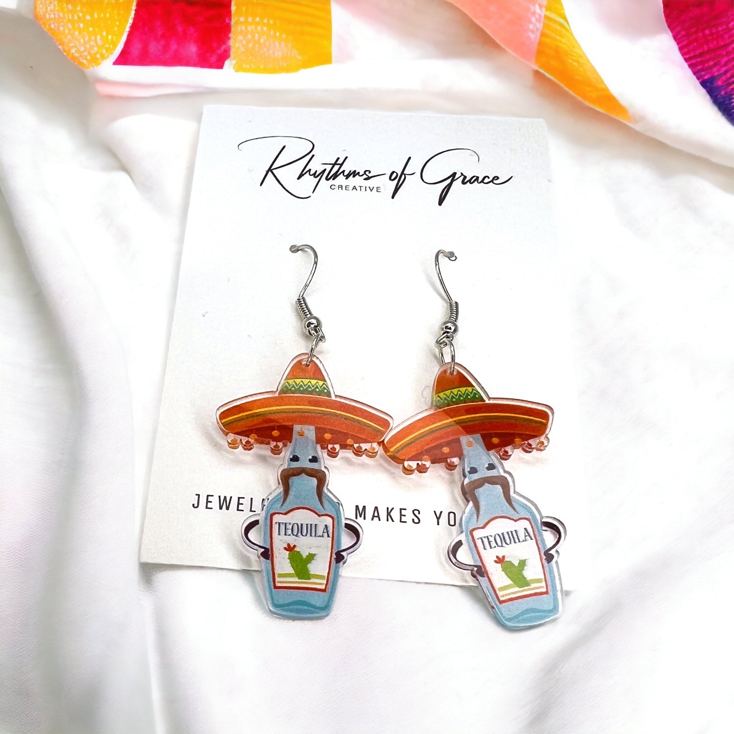 Fiesta Earrings - Dia de los Muertos, Halloween Earrings, Taco Tuesday, Tequila Earrings, Halloween Earrings, Piñata Earrings, Day of the Dead, Avocado Earrings, Cinco de Mayo - Rhythms of Grace Creative