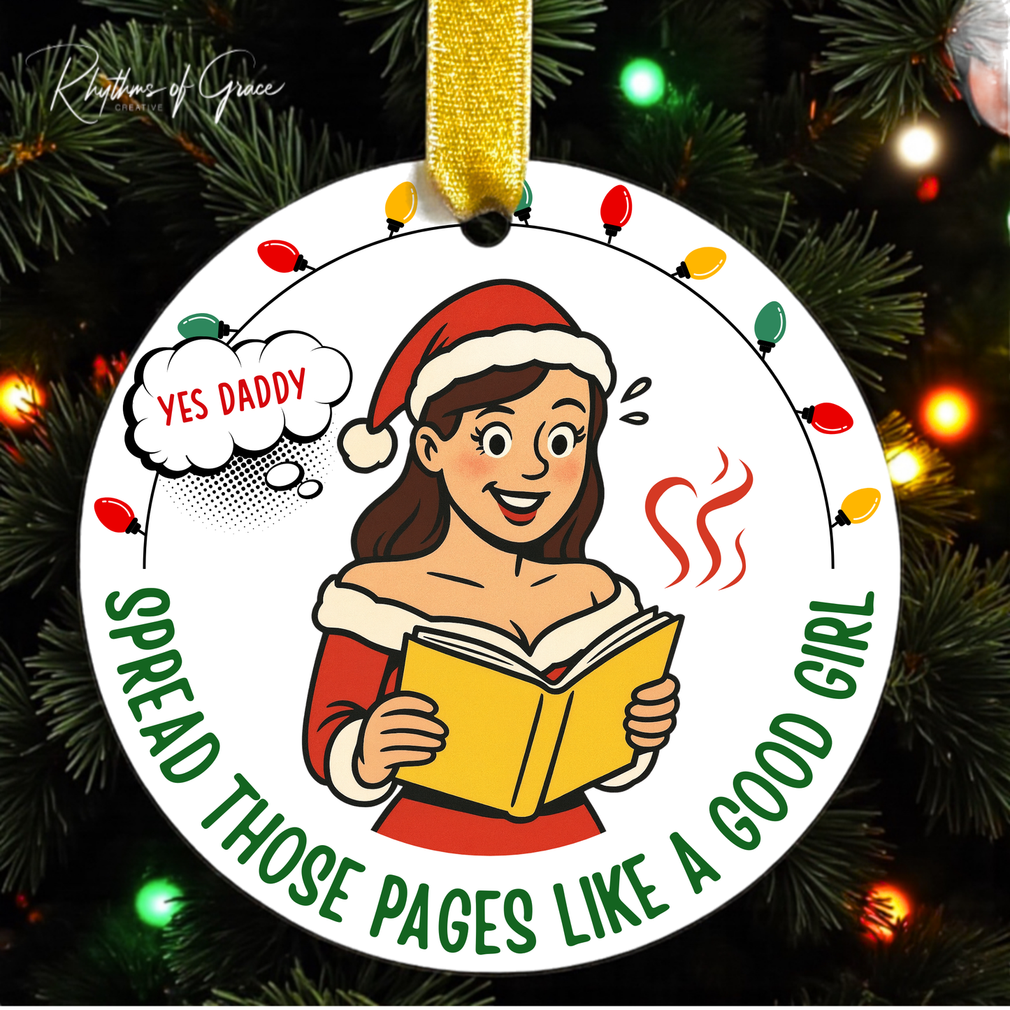 Smut Book Club Christmas Ornament – Cheeky Romance Reader Gift | 5 Styles + Personalization