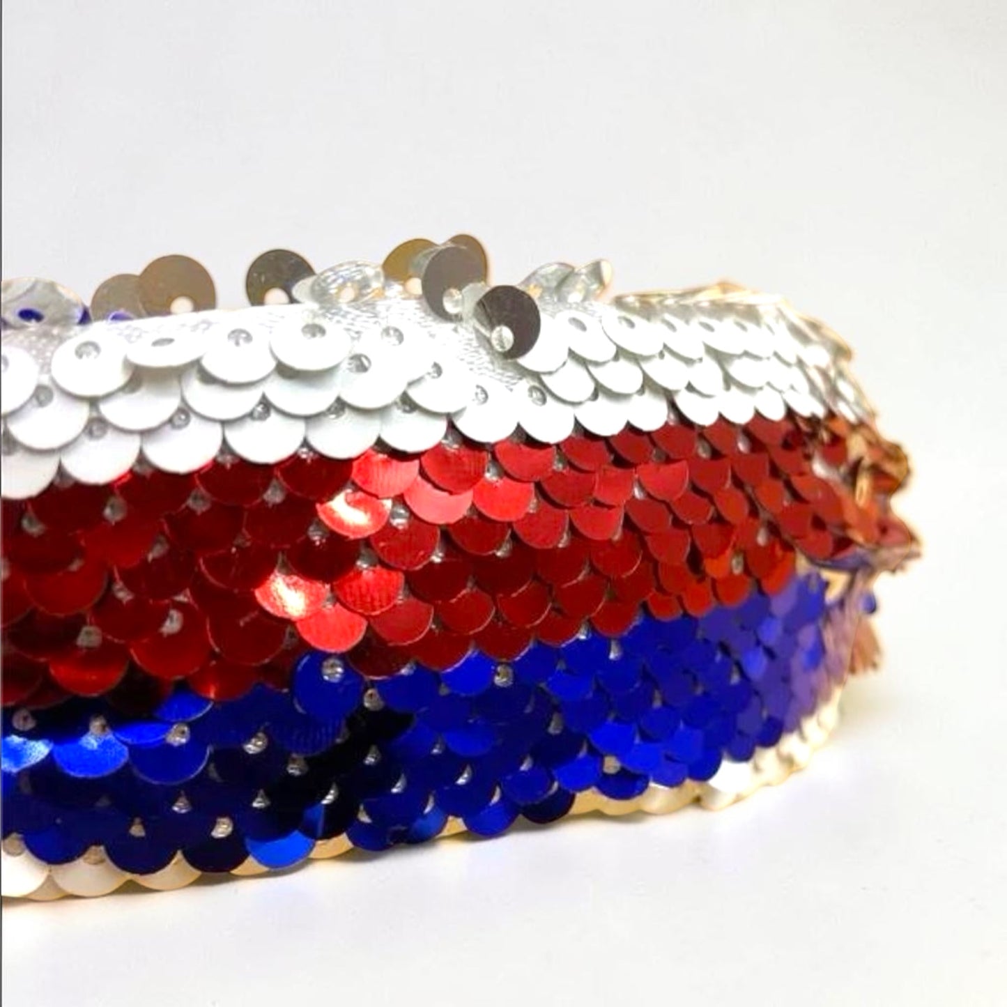 Patriotic Sequin Headband | Red, White & Blue Statement Accessory
