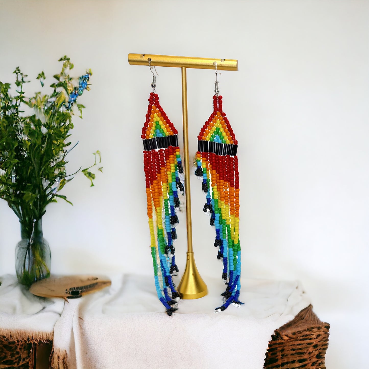 Beaded Rainbow Earrings - Celebrate Your Pride! 🌈