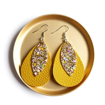 Golden Glow Teardrop Dangles: Shine Bright in Yellow!