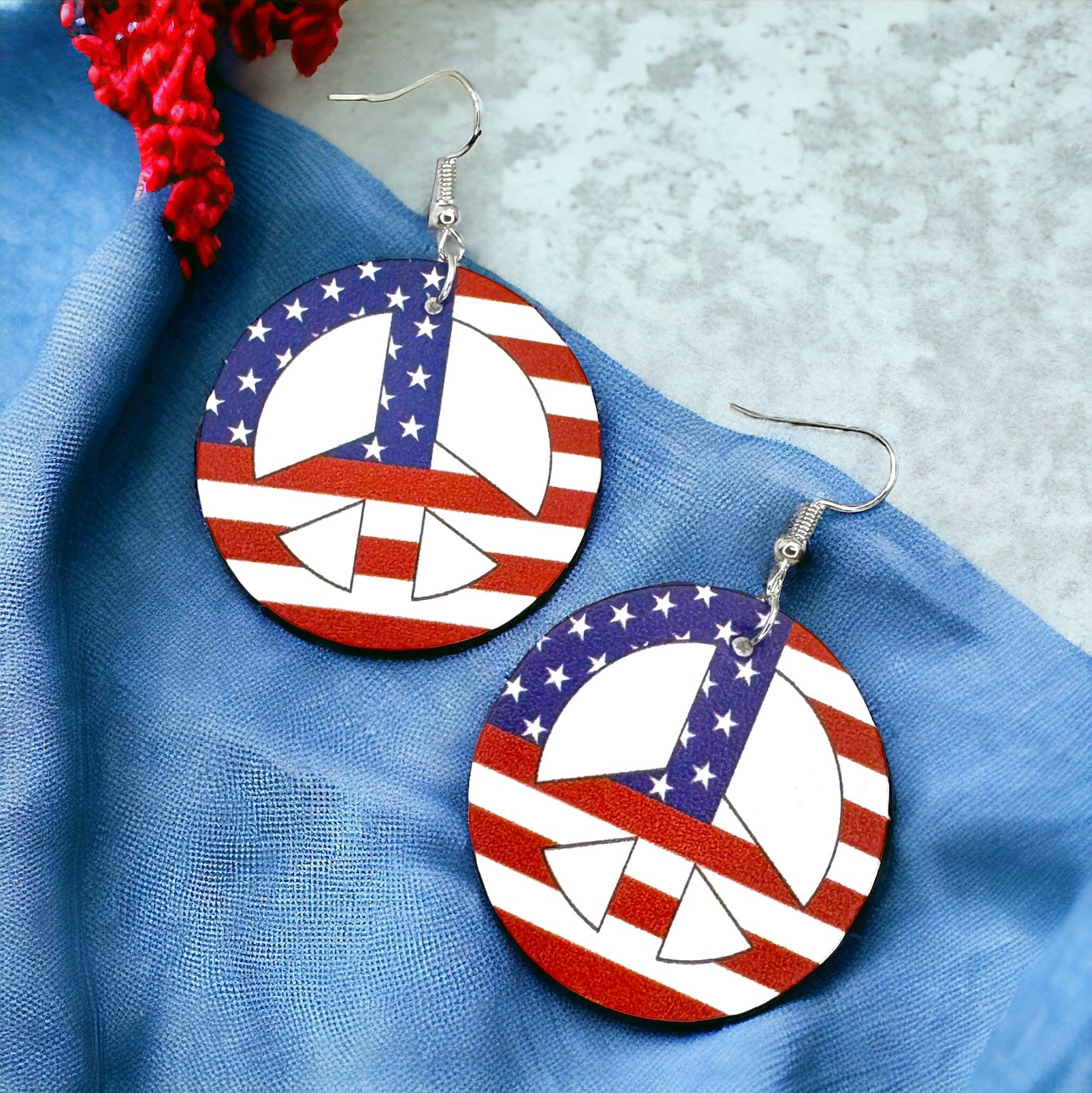 Patriotic Red, White & Blue Earring Bundle - Set of 4, Fourth of July, Stars & Stripes, SALE