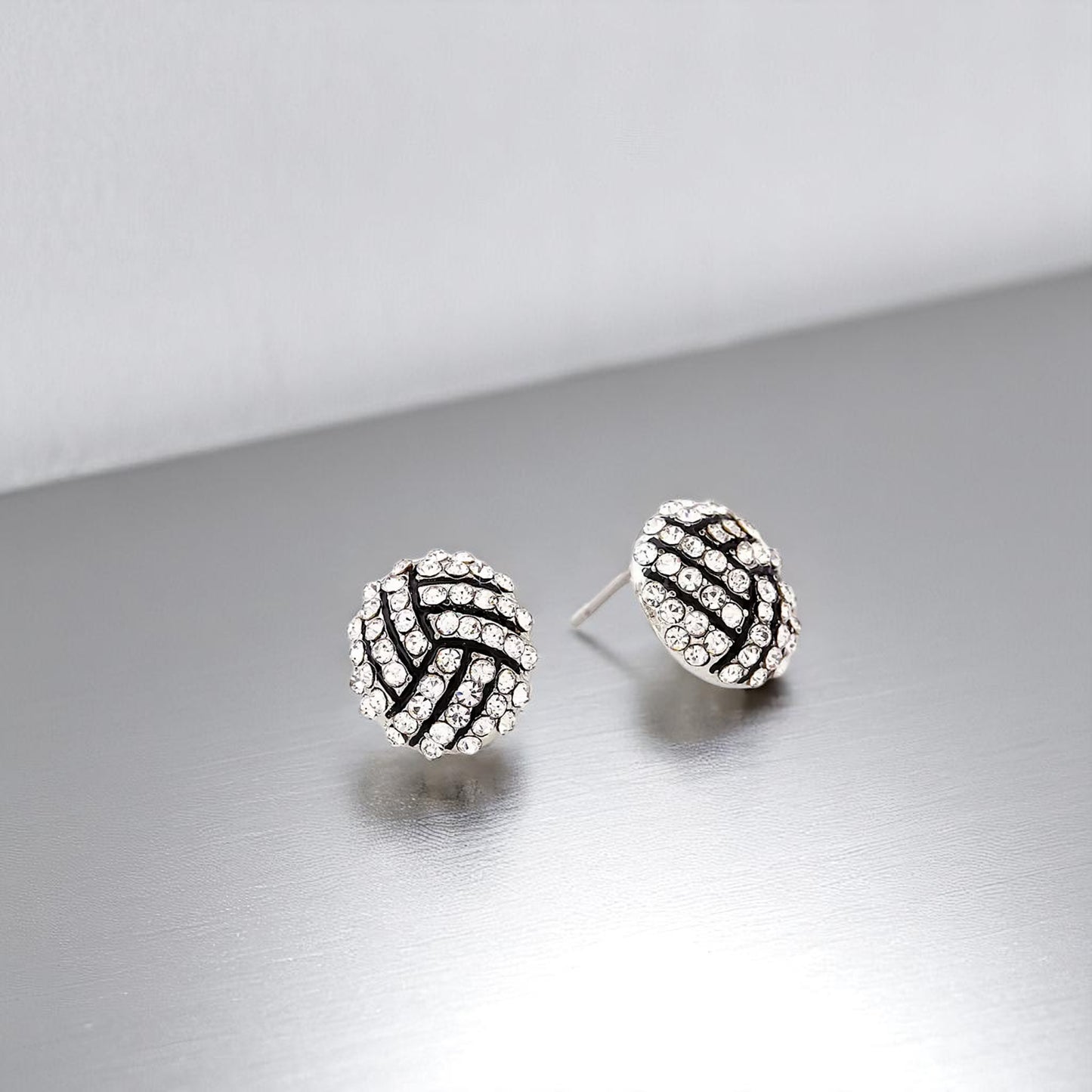 Score Big with Sparkle! Rhinestone Sports Stud Earrings