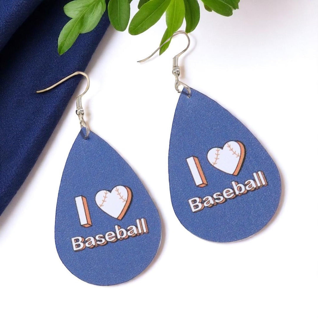 Hit a Style Home Run with Our "I ❤️ Baseball" Dangle Earrings!