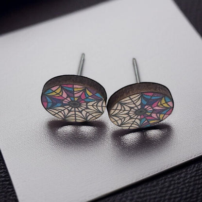 Wednesday Vibes: Enchanting Stained Glass Stud Earrings!