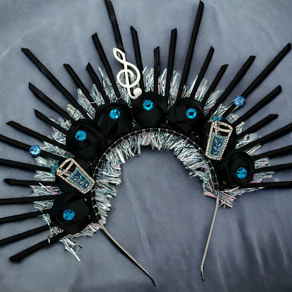 Unique Handmade Jazz Fest Headpiece – One-of-a-Kind Music-Inspired Accessory for Festivals & Parties!