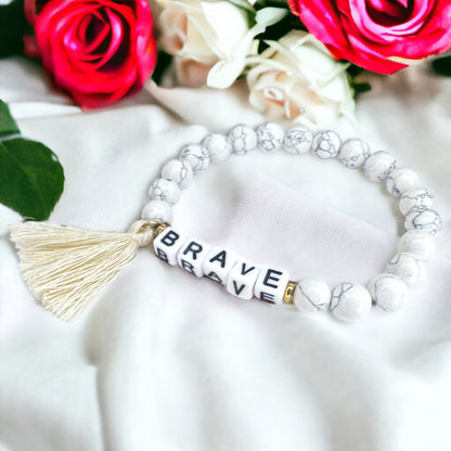 Tassel Charm “Brave” Beaded Bracelet – Your New Favorite Accessory!