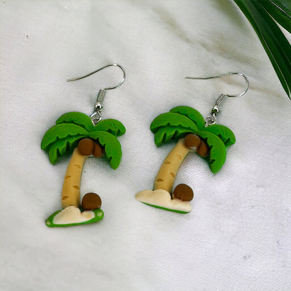 Palm Tree Earrings - Your Ticket to Tropical Bliss! 🌴