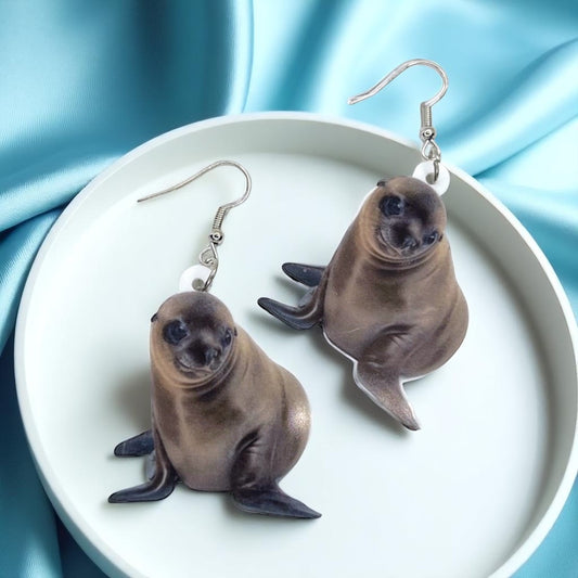 Seal the Deal: Adorable Handmade Seal Earrings for Ocean Lovers!