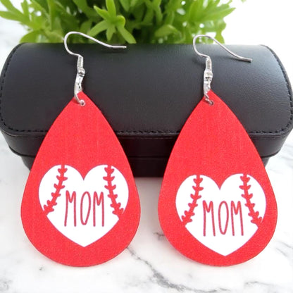 Step Up to the Plate in Style - Red Baseball Dangle Earrings! ⚾