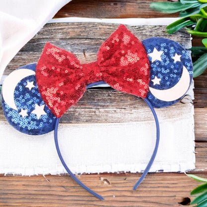Patriotic Mouse Ears - Red White & Blue, Stars and Stripes - 6 Styles