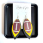Chic Fan Flair: Black and Gold Football Earrings Perfect for Game Day Glam!