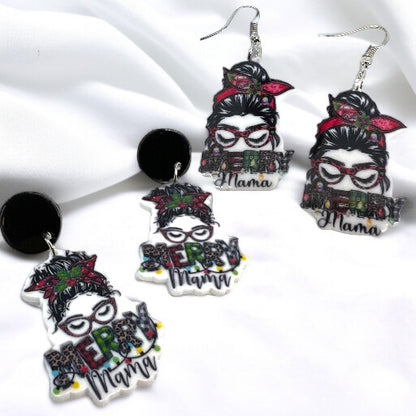 Merry Mama Earrings - Spread the Holiday Cheer! 🎄
