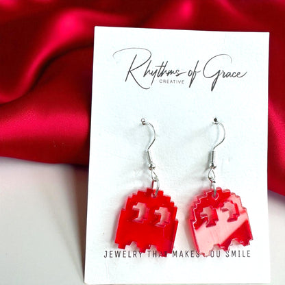 PAC-MAN Party Earrings Set - Embrace 80's Retro with Handmade Dangle Fun! - Rhythms of Grace Creative