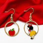 Fairytale Charm: Snow White & Poison Apple Mismatched Earrings 🍎✨