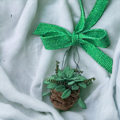 Whimsical Potted Plant Christmas Ornament - Handmade Delight for Your Space!