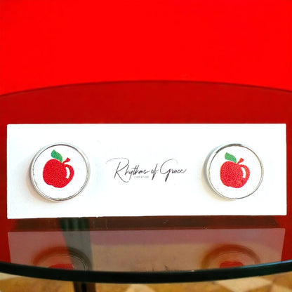 Sweeten Your Style with Apple Stud Earrings! 🍎