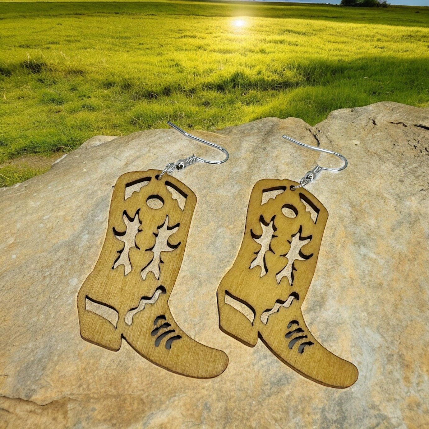Wild West Chic: Handcrafted Wooden Dangle Earrings - Choose Your Style!
