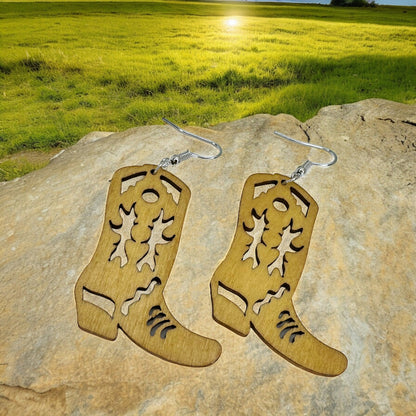 Wild West Chic: Handcrafted Wooden Dangle Earrings - Choose Your Style!