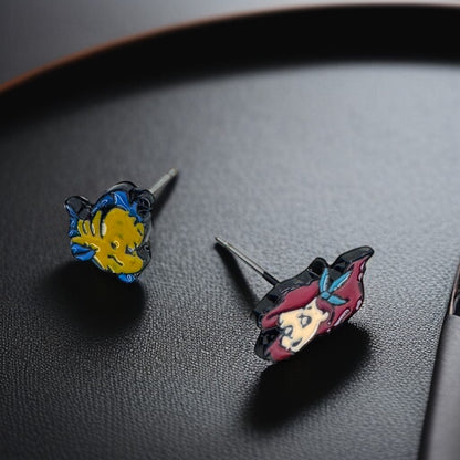 Dive into Whimsy with Mismatched Little Mermaid Stud Earrings! ✨