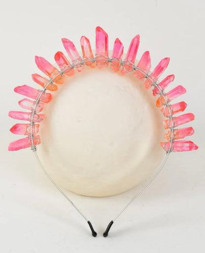 Enchanting Pink Crystal Goddess Headband – Unleash Your Inner Royalty! - Rhythms of Grace Creative