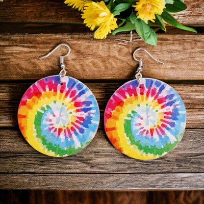 Radiant Rainbow Tie Dye Earrings – Celebrate with Color!