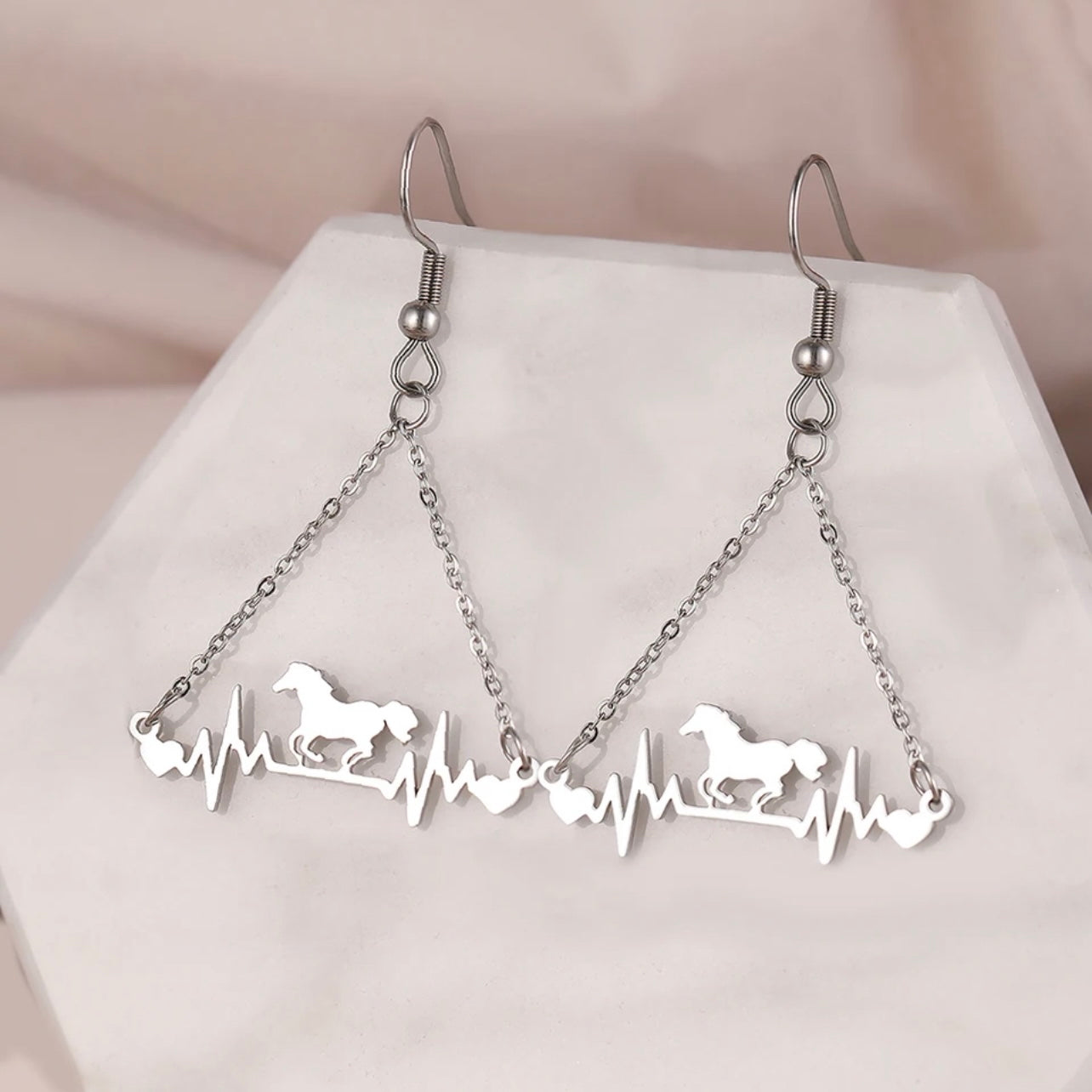 Gallop into Elegance: Stunning Horse Dangle Earrings - Rhythms of Grace Creative