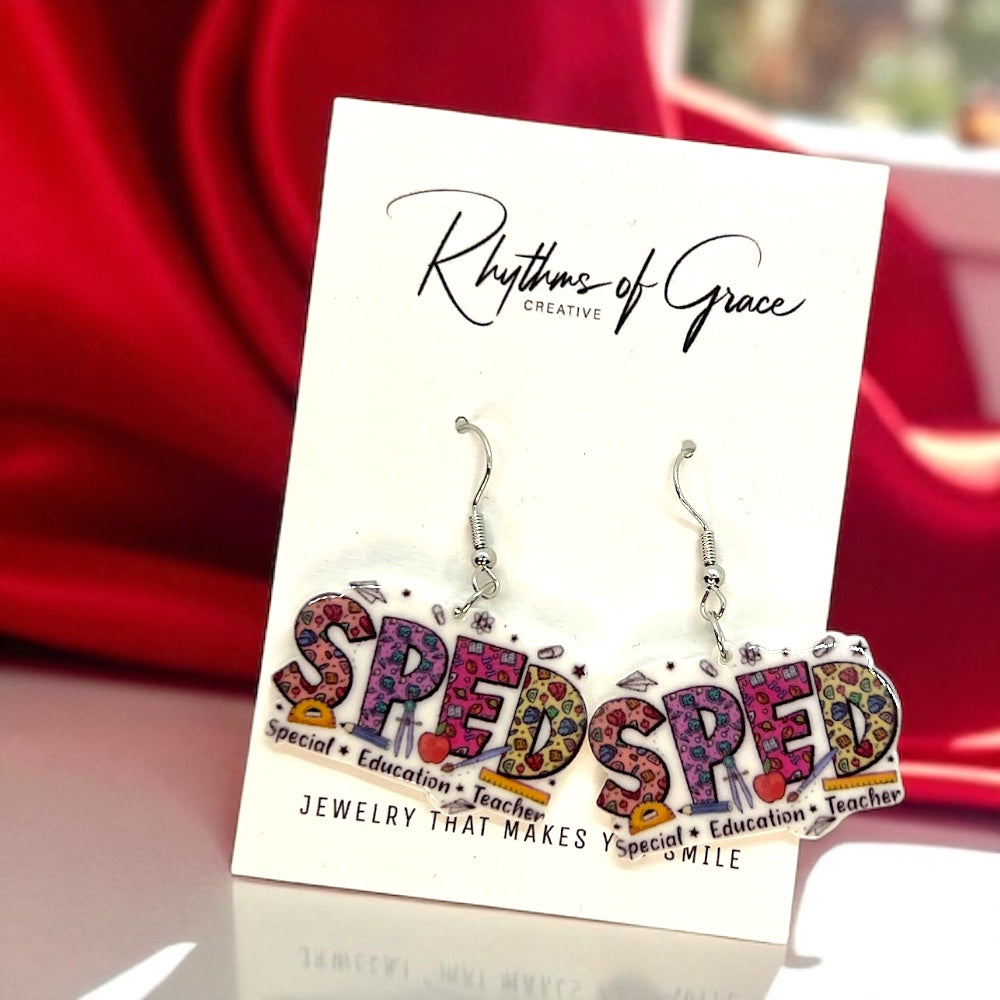Special Education Teacher Dangle Earrings: Celebrate Inclusivity! - Rhythms of Grace Creative
