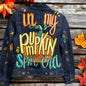 Hand Painted Jean Jacket: “In My Pumpkin Spice Era” I Ladies Size Small