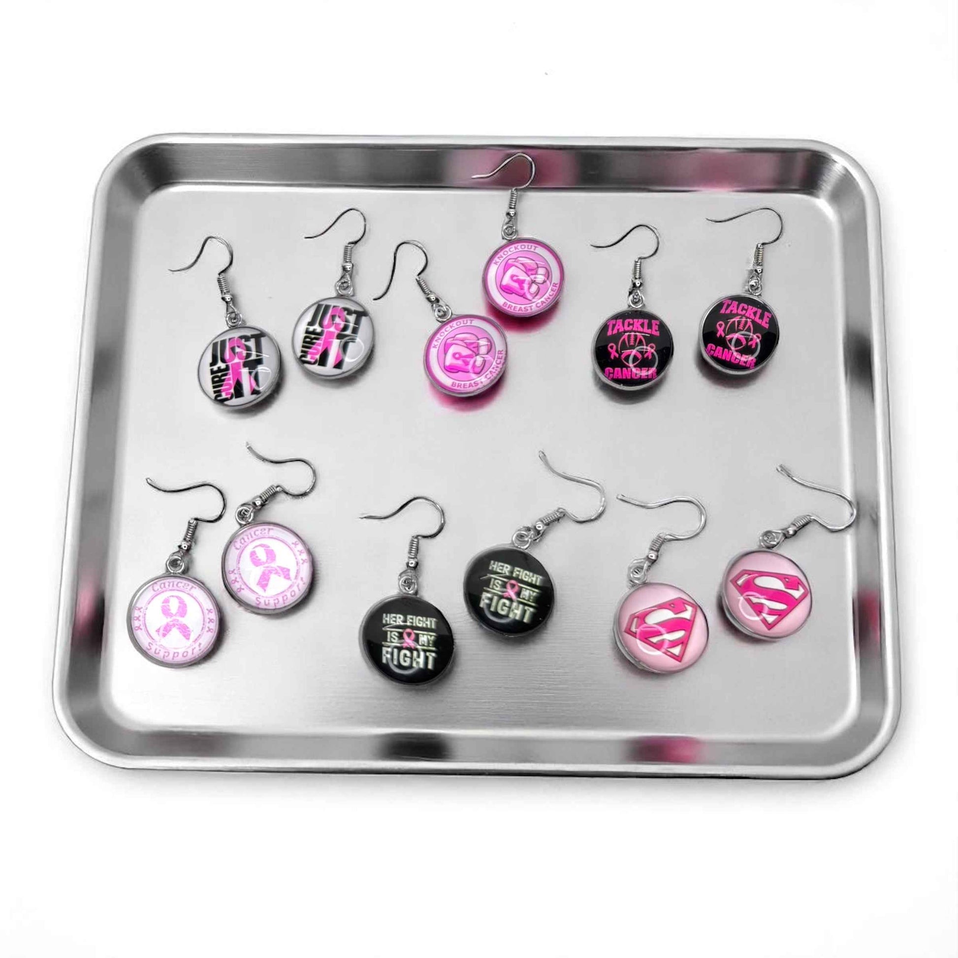 Fight Like a Girl (and Look Fabulous Doing It!) - Breast Cancer Awareness Earrings 💖